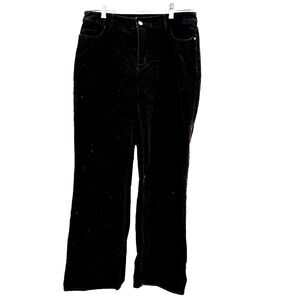 Coldwater Creek Natural Fit Corduroy Pants Womens 10 Black Stretch Winter Preppy